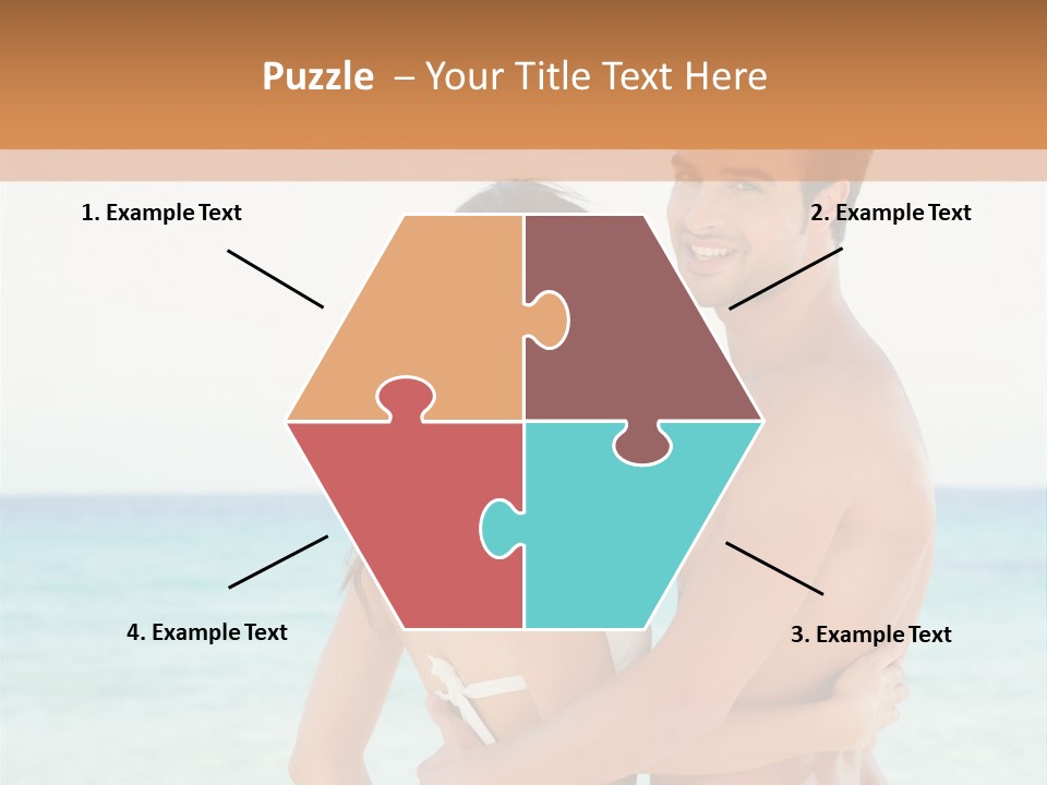 A Man And A Woman Standing Next To Each Other On A Beach PowerPoint Template