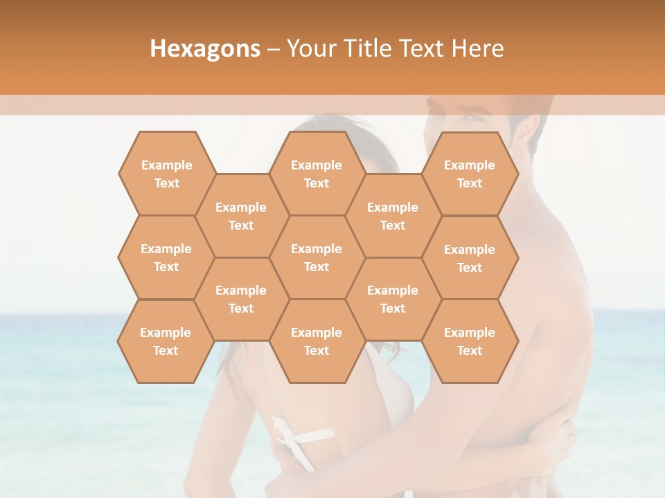 A Man And A Woman Standing Next To Each Other On A Beach PowerPoint Template