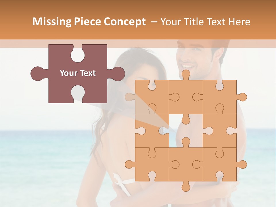 A Man And A Woman Standing Next To Each Other On A Beach PowerPoint Template