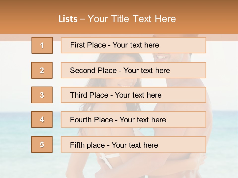 A Man And A Woman Standing Next To Each Other On A Beach PowerPoint Template
