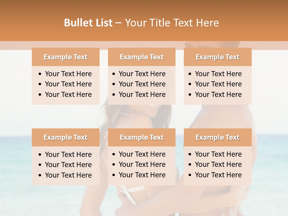 A Man And A Woman Standing Next To Each Other On A Beach PowerPoint Template