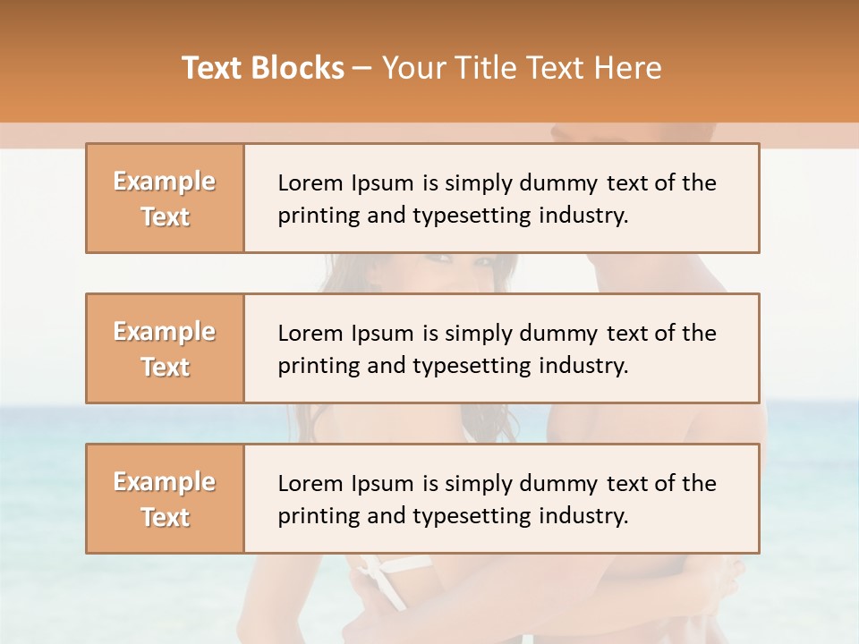 A Man And A Woman Standing Next To Each Other On A Beach PowerPoint Template