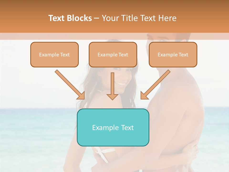 A Man And A Woman Standing Next To Each Other On A Beach PowerPoint Template