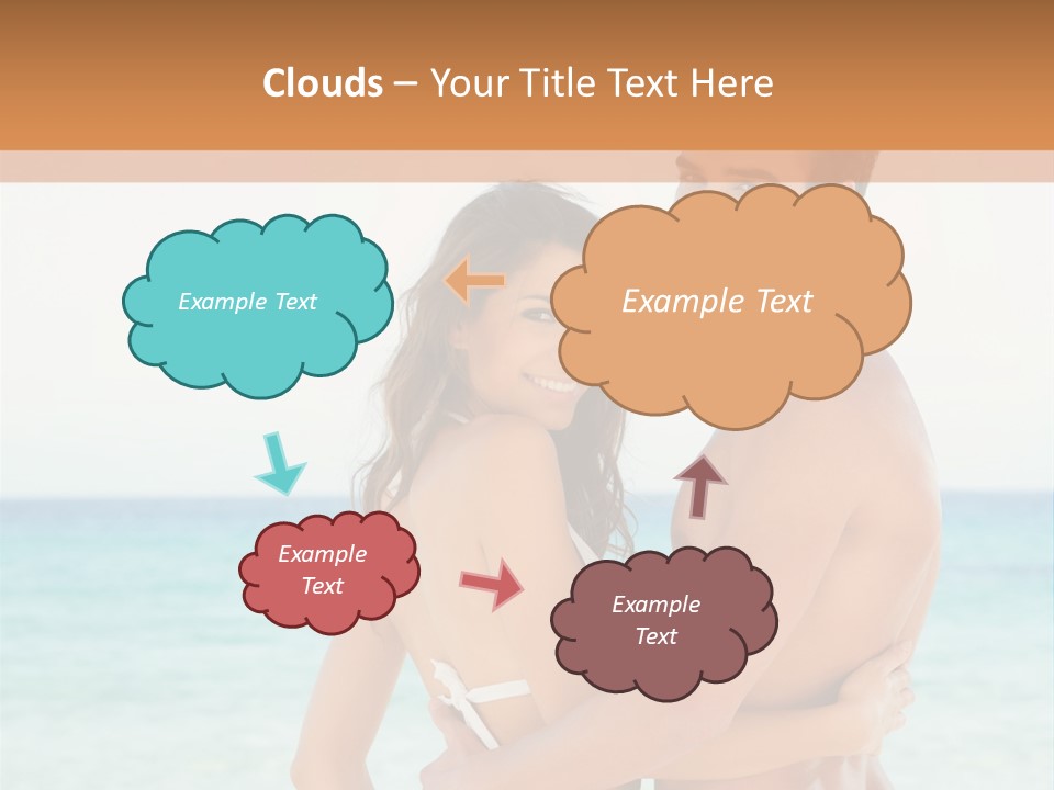 A Man And A Woman Standing Next To Each Other On A Beach PowerPoint Template