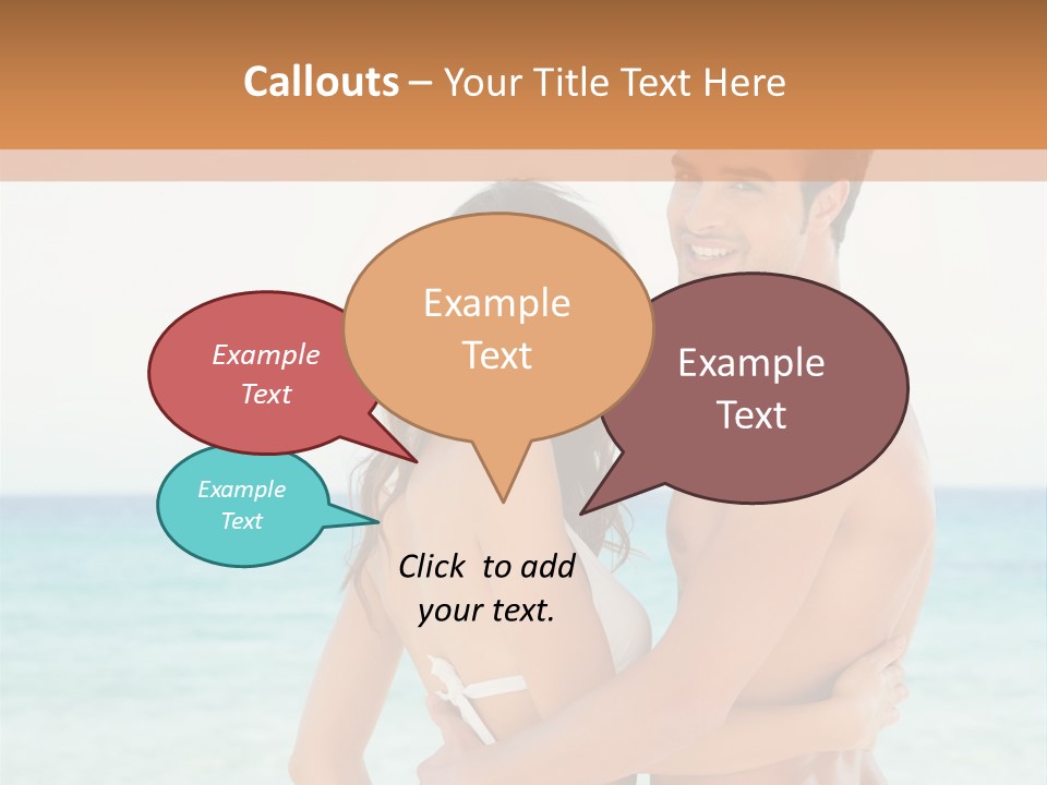 A Man And A Woman Standing Next To Each Other On A Beach PowerPoint Template