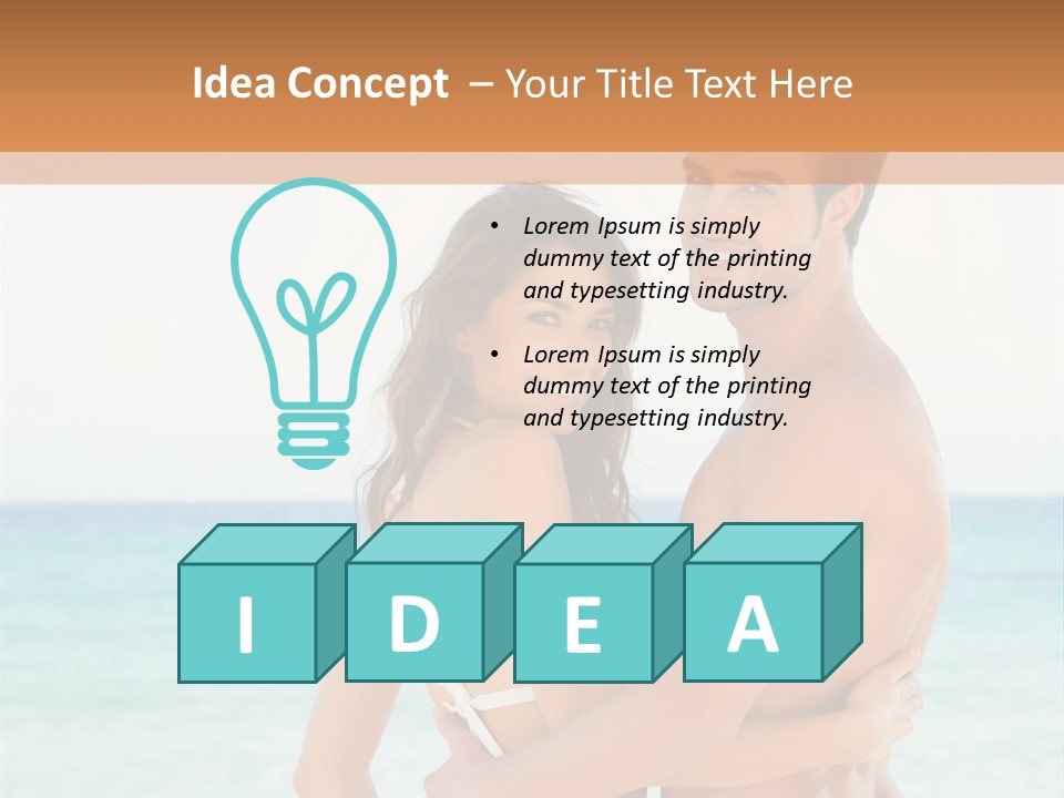 A Man And A Woman Standing Next To Each Other On A Beach PowerPoint Template