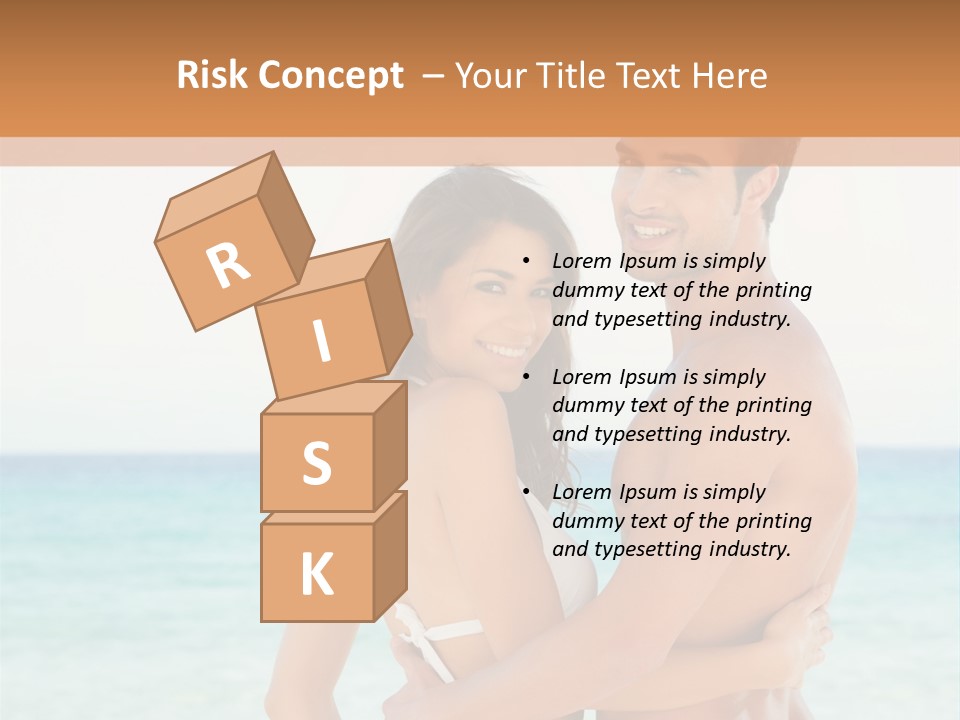 A Man And A Woman Standing Next To Each Other On A Beach PowerPoint Template