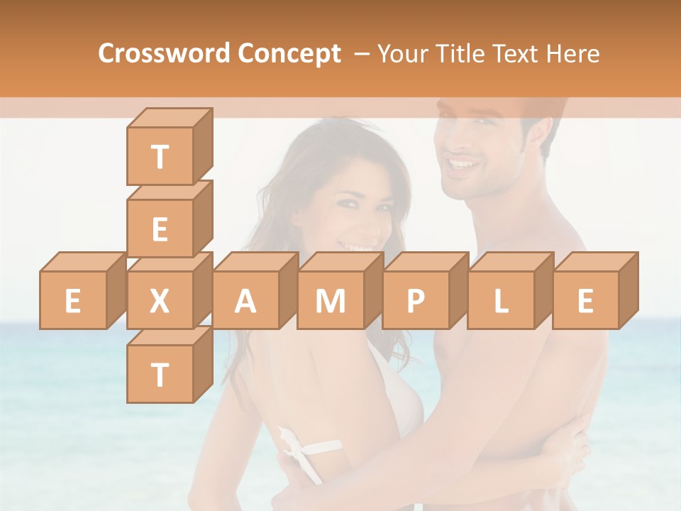 A Man And A Woman Standing Next To Each Other On A Beach PowerPoint Template