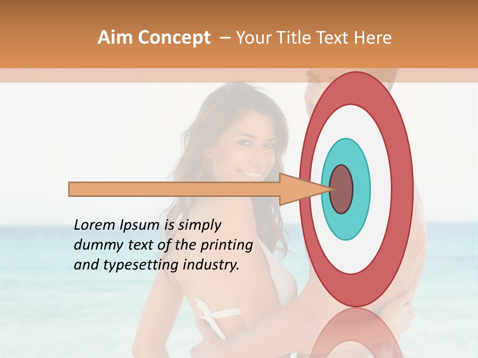 A Man And A Woman Standing Next To Each Other On A Beach PowerPoint Template