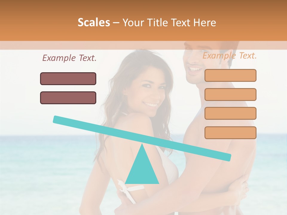 A Man And A Woman Standing Next To Each Other On A Beach PowerPoint Template