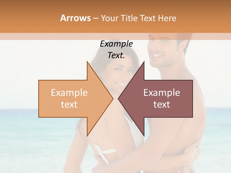 A Man And A Woman Standing Next To Each Other On A Beach PowerPoint Template