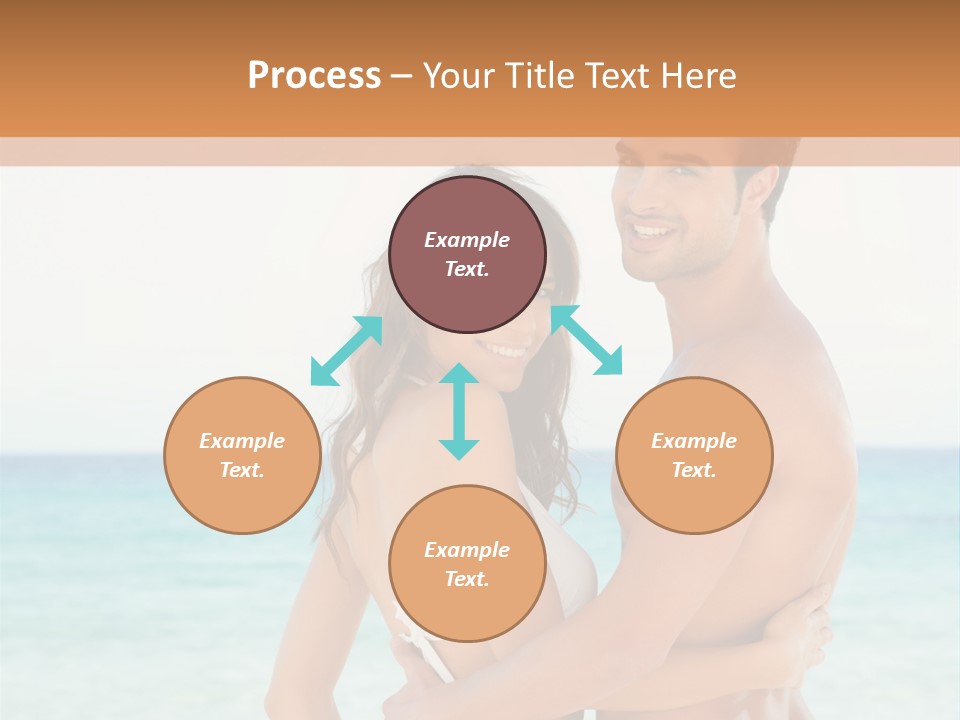 A Man And A Woman Standing Next To Each Other On A Beach PowerPoint Template