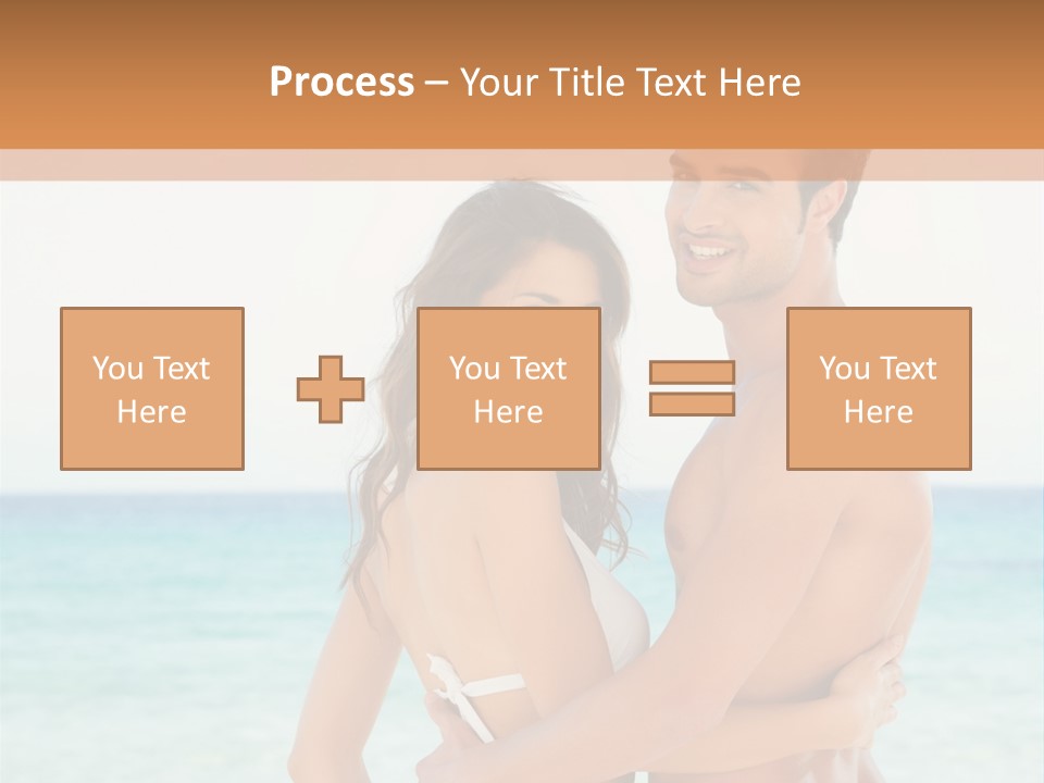 A Man And A Woman Standing Next To Each Other On A Beach PowerPoint Template