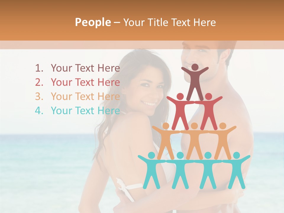 A Man And A Woman Standing Next To Each Other On A Beach PowerPoint Template