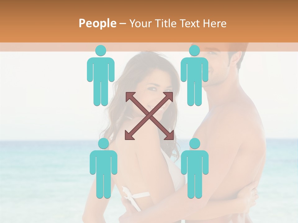 A Man And A Woman Standing Next To Each Other On A Beach PowerPoint Template