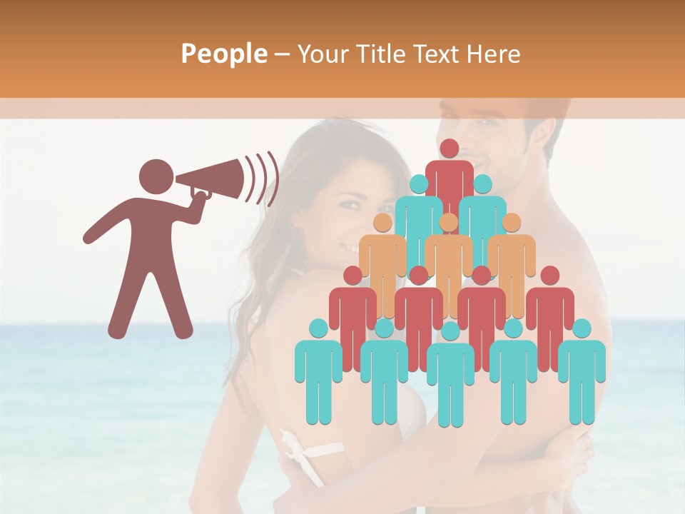 A Man And A Woman Standing Next To Each Other On A Beach PowerPoint Template