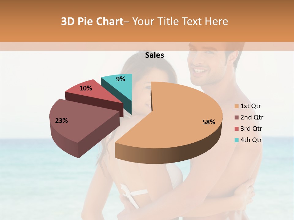 A Man And A Woman Standing Next To Each Other On A Beach PowerPoint Template