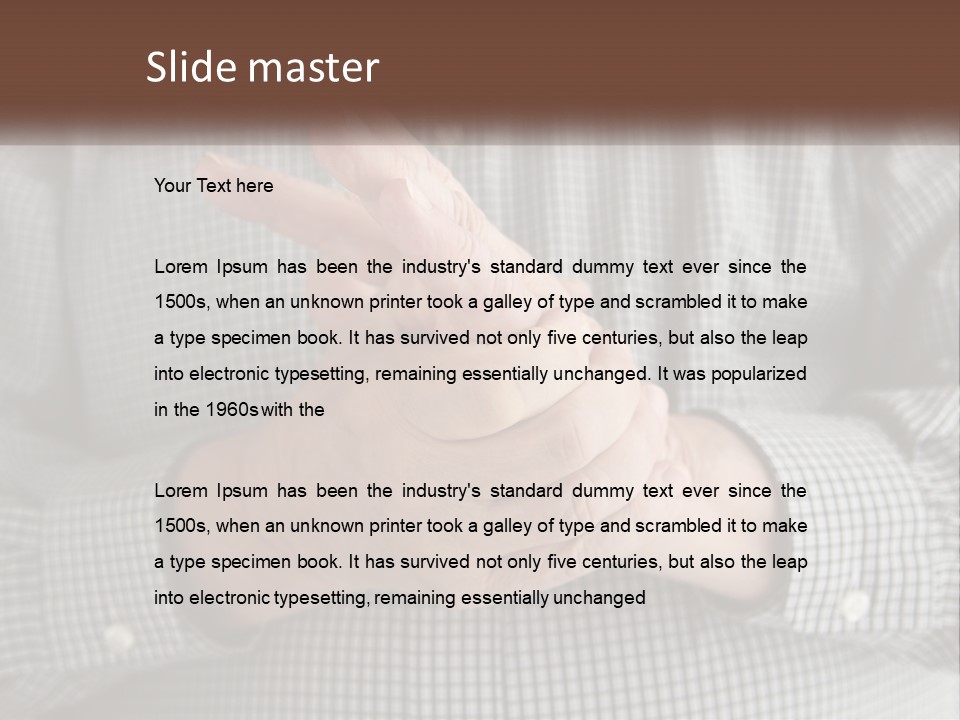 A Man Is Holding His Hand Up To The Camera PowerPoint Template