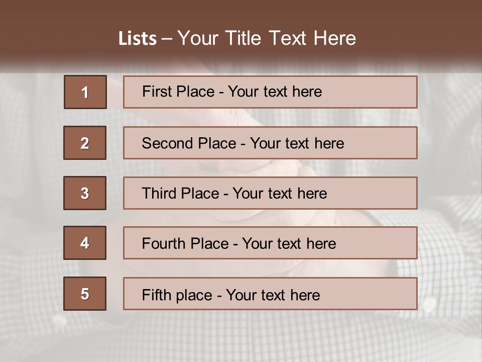 A Man Is Holding His Hand Up To The Camera PowerPoint Template