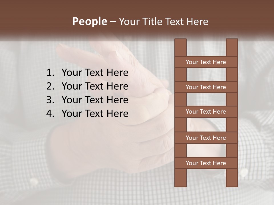 A Man Is Holding His Hand Up To The Camera PowerPoint Template