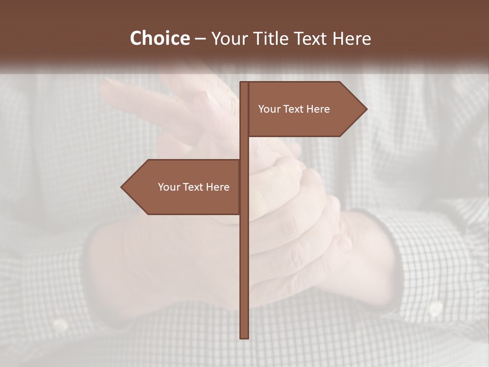 A Man Is Holding His Hand Up To The Camera PowerPoint Template