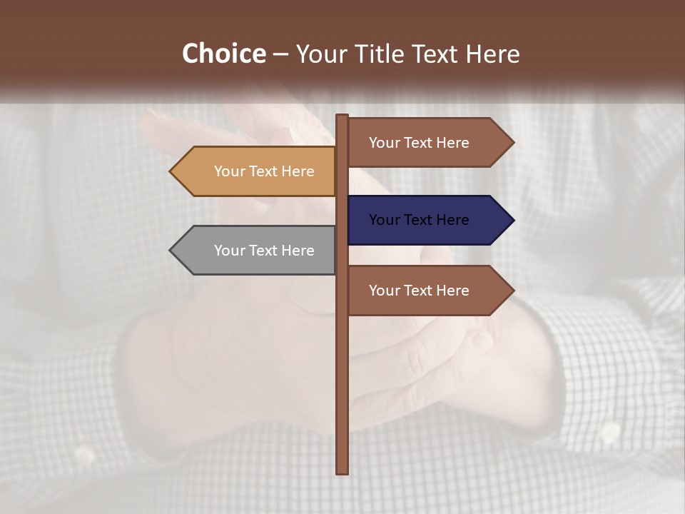 A Man Is Holding His Hand Up To The Camera PowerPoint Template