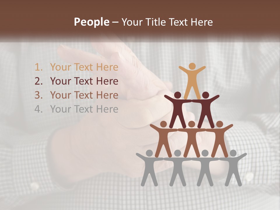 A Man Is Holding His Hand Up To The Camera PowerPoint Template