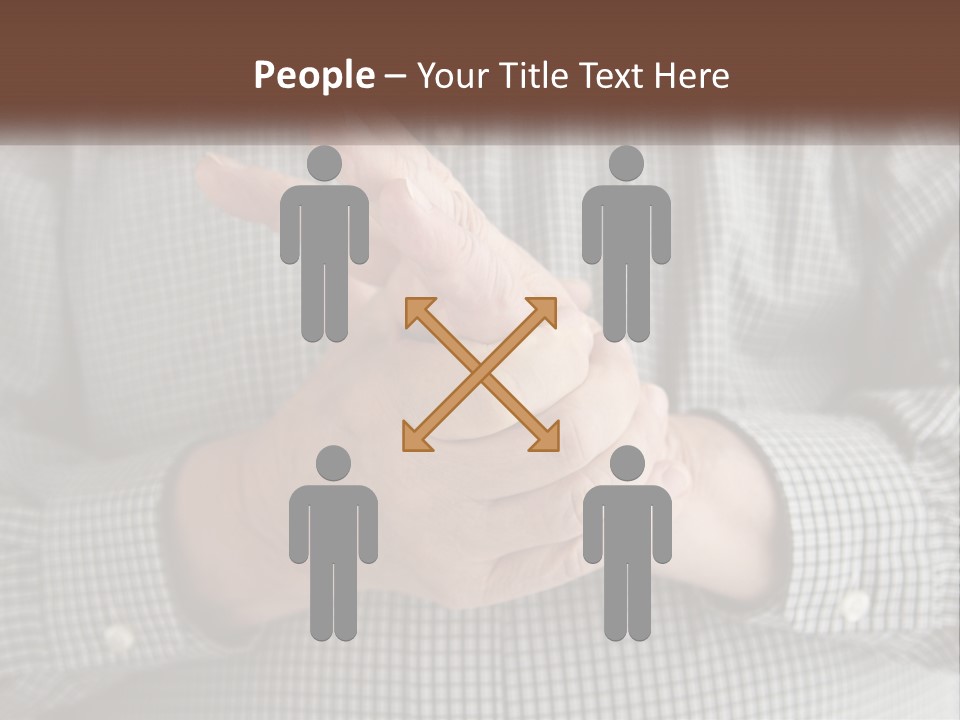 A Man Is Holding His Hand Up To The Camera PowerPoint Template