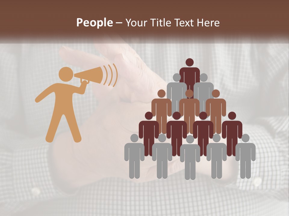 A Man Is Holding His Hand Up To The Camera PowerPoint Template