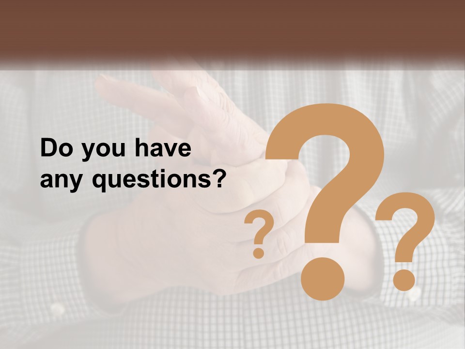 A Man Is Holding His Hand Up To The Camera PowerPoint Template