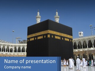 A Group Of People Standing In Front Of A Building PowerPoint Template