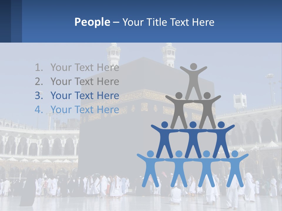 A Group Of People Standing In Front Of A Building PowerPoint Template