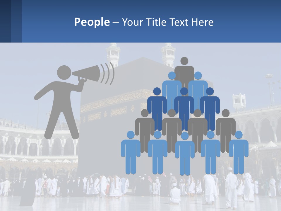 A Group Of People Standing In Front Of A Building PowerPoint Template