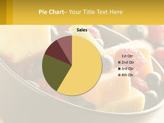 A Bowl Of Fruit Is Shown With The Name Of The Presentation PowerPoint Template