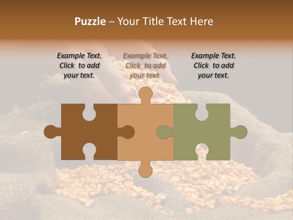 A Person Scooping Corn Out Of A Sack PowerPoint Template