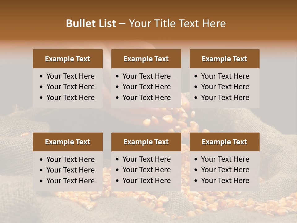A Person Scooping Corn Out Of A Sack PowerPoint Template