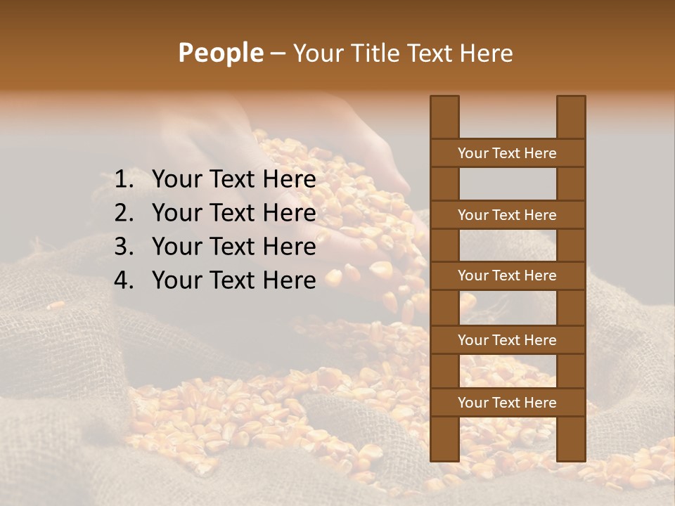 A Person Scooping Corn Out Of A Sack PowerPoint Template