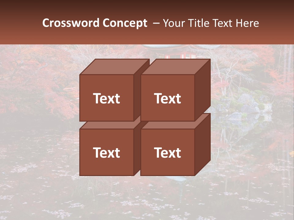 A Pond With A Bridge In The Middle Of It PowerPoint Template