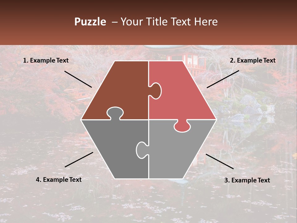 A Pond With A Bridge In The Middle Of It PowerPoint Template