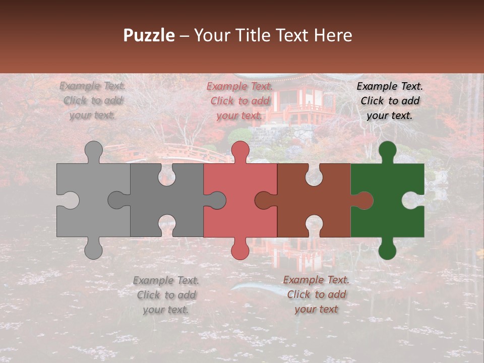 A Pond With A Bridge In The Middle Of It PowerPoint Template