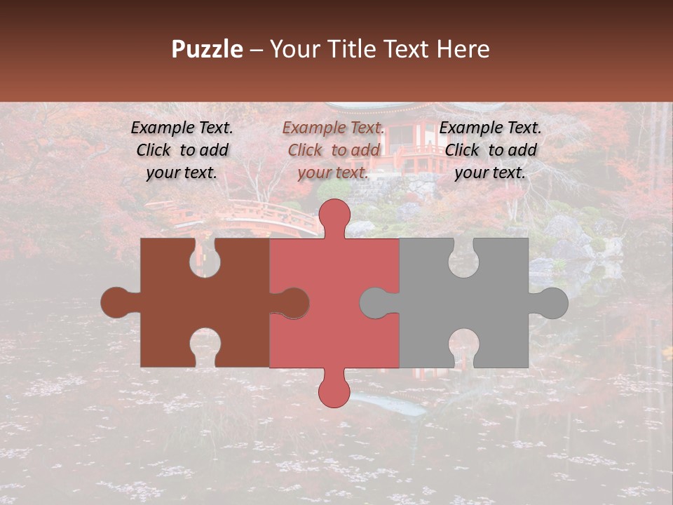 A Pond With A Bridge In The Middle Of It PowerPoint Template