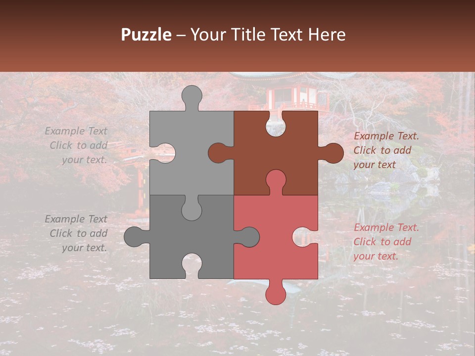 A Pond With A Bridge In The Middle Of It PowerPoint Template