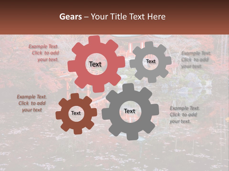 A Pond With A Bridge In The Middle Of It PowerPoint Template