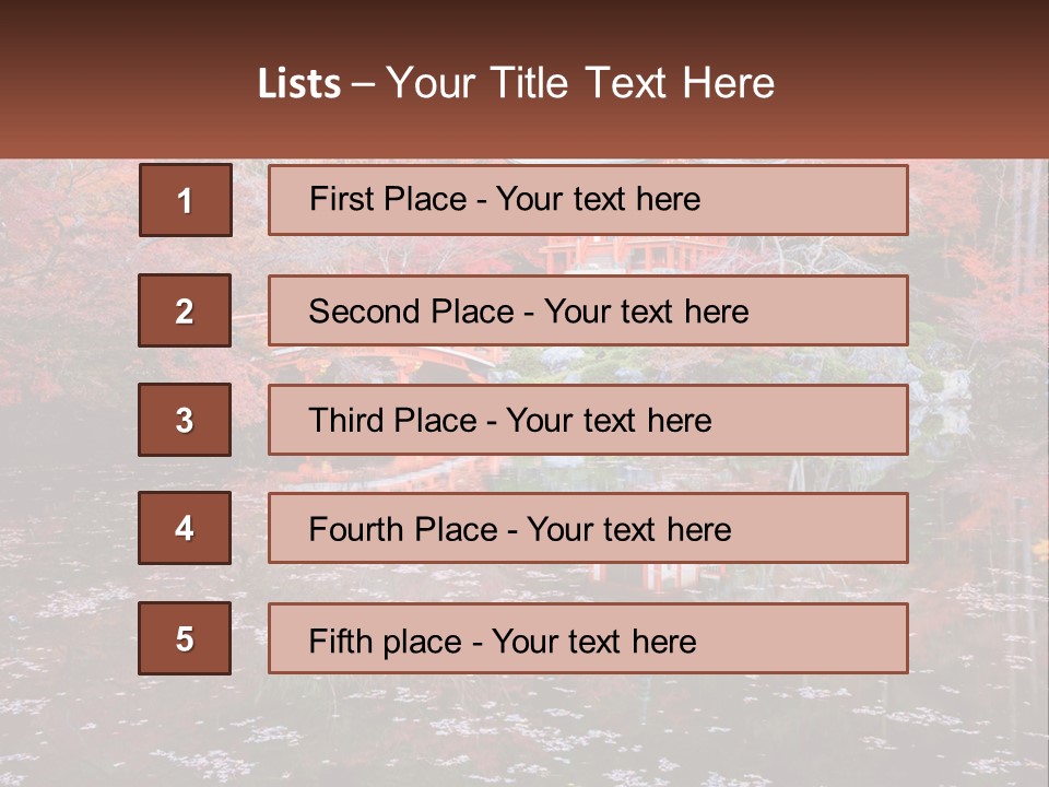 A Pond With A Bridge In The Middle Of It PowerPoint Template
