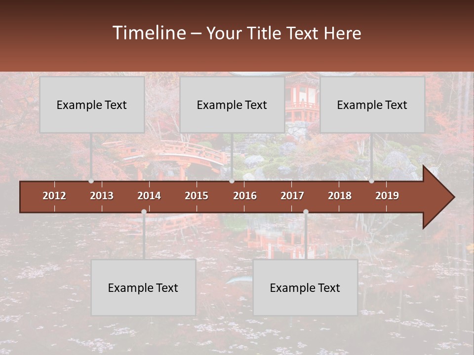 A Pond With A Bridge In The Middle Of It PowerPoint Template