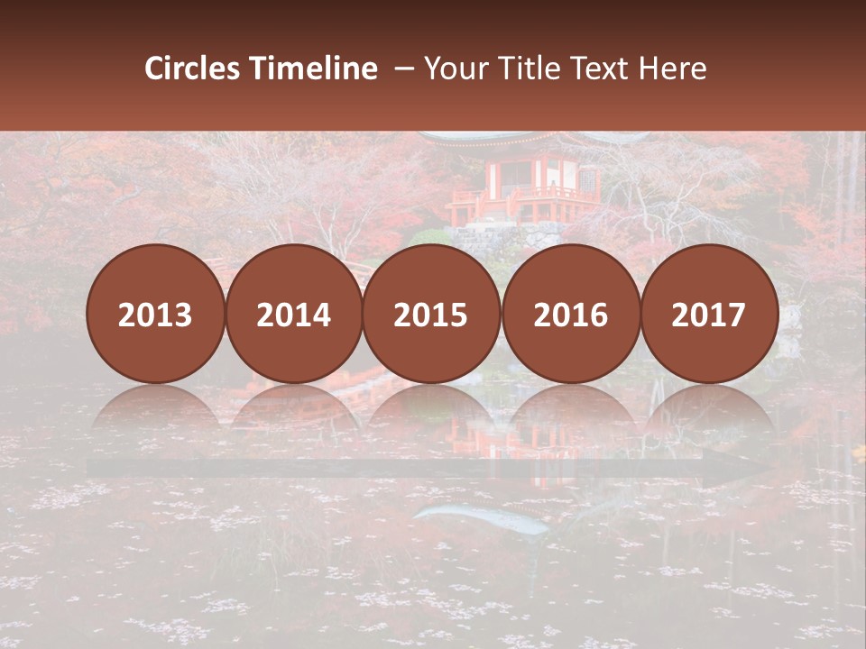 A Pond With A Bridge In The Middle Of It PowerPoint Template