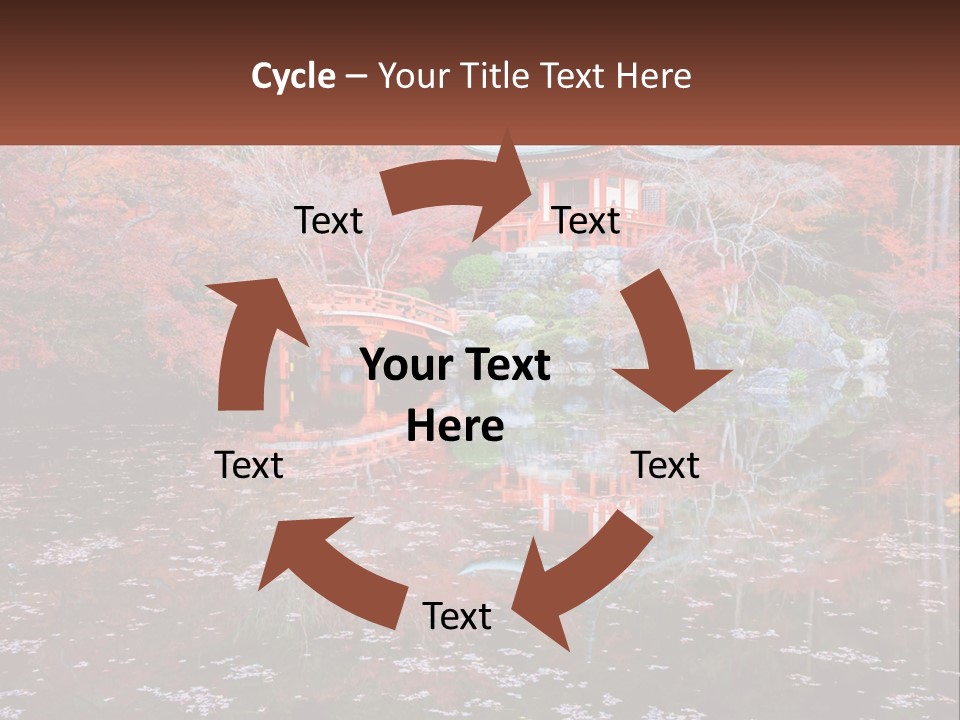 A Pond With A Bridge In The Middle Of It PowerPoint Template