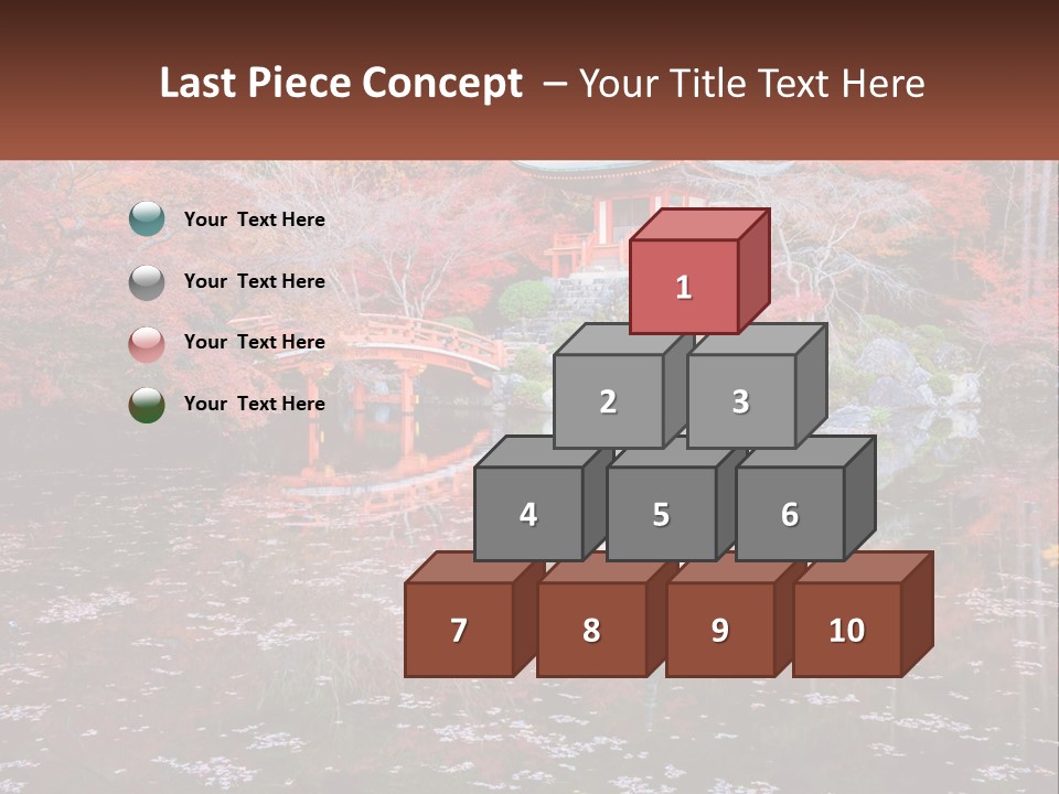 A Pond With A Bridge In The Middle Of It PowerPoint Template