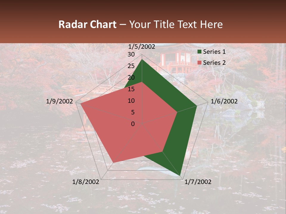 A Pond With A Bridge In The Middle Of It PowerPoint Template