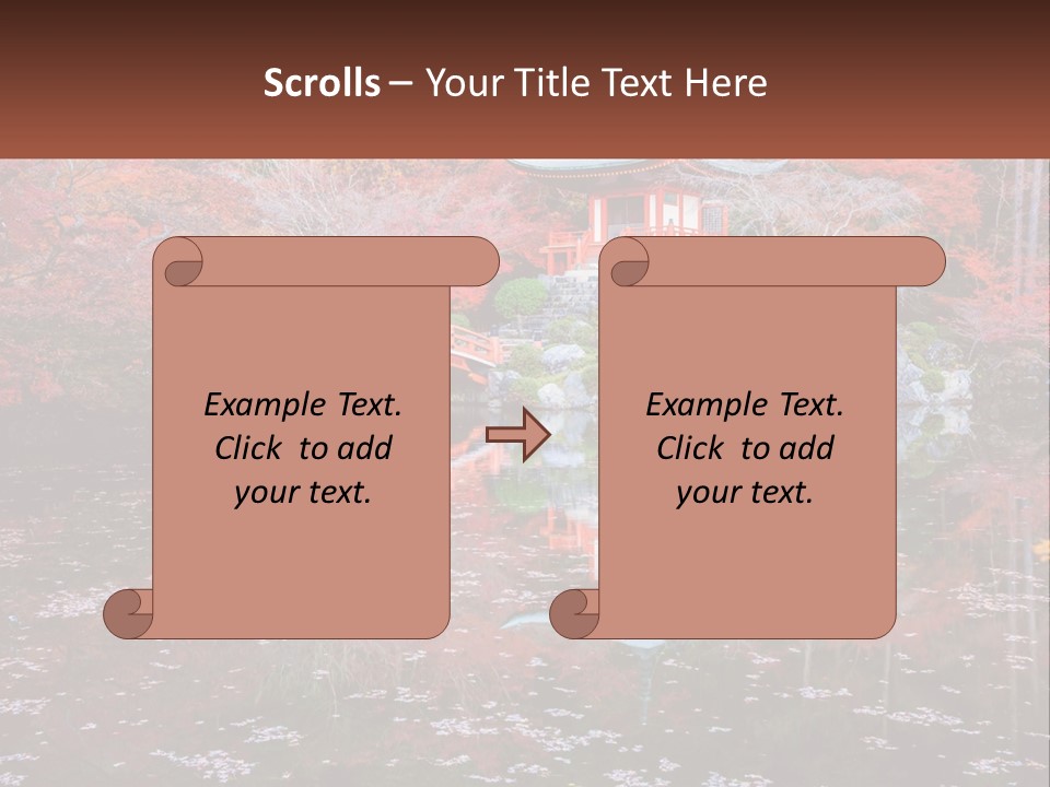 A Pond With A Bridge In The Middle Of It PowerPoint Template